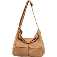 Kanvas Messenger-taske Stor Hobo Crossbody-taske til kvinder og mænd Kanvas skuldertaske med flere lommer til arbejde