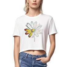 Trendy blomstertrykk-topp for kvinner - Belly Button Exposure Spicy Tops, Plus Size XS-XL Komfortabel bomullsbasis
