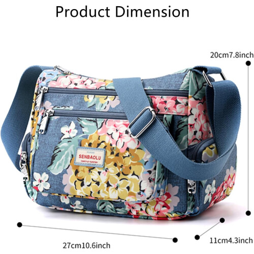 Axelväskor för kvinnor Nylon Crossbody-väskor Vattentäta lätta axelväskor och handväskor 2