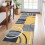 Modern geometric runner rug yellow 2 ft x 6 ft 1
