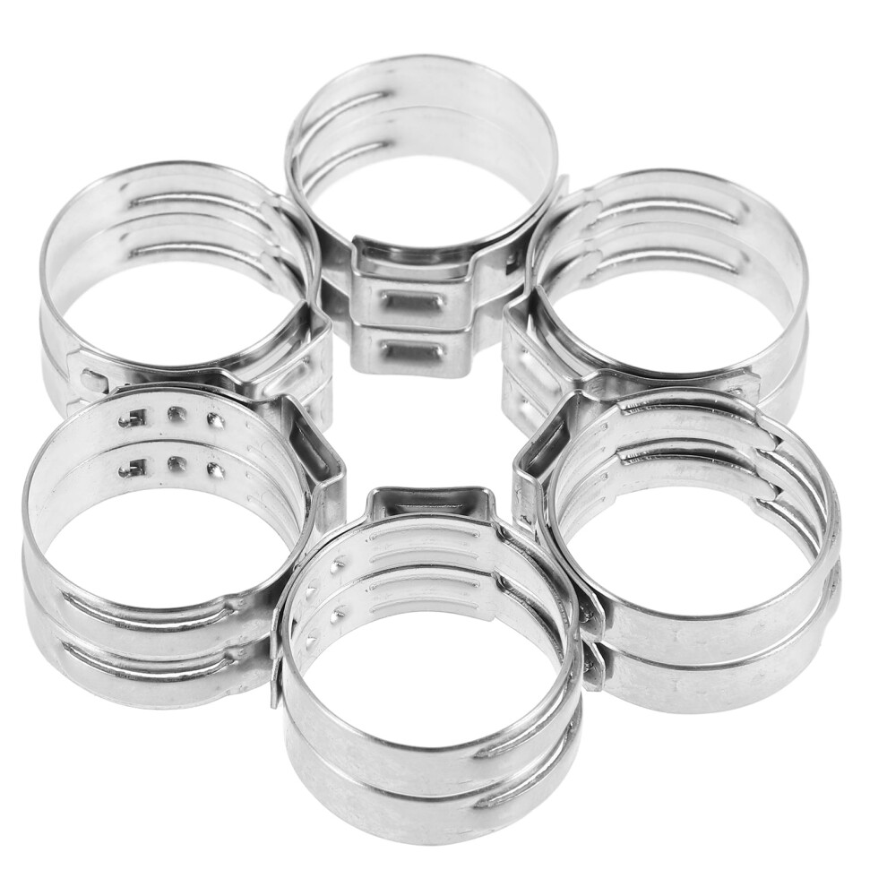 Worgeous 50Pcs Stainless Steel Single Ear Stepless Clamp 20.3-23.5Mm Tightening Range Stepless Hose Clamp 9482726760054