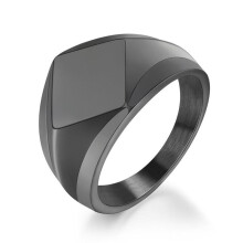 Roestvrijstalen zegelring voor mannen en vrouwen – Goud/Zwart/Zilver/Vintage Grijs, Dikke bolvormige band, Maat 7–14, Cadeau voor vader/echtgenoot