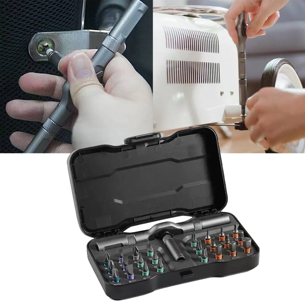 24-In-1 Ratchet Screwdriver Set With Case, Flexible Shaft, For Furniture, Electronics & Bike Repair Â Compatible With Standard Bits 9482726760078