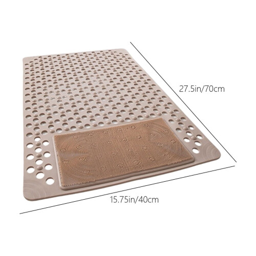 Non-Slip Bath Mat Plastic 40x70 cm Khaki 2