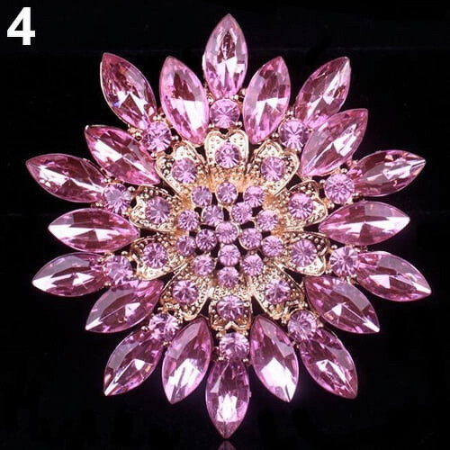 Naierhg Γυναικεία Λαμπερό Κράμα Rhinestone Λουλούδι Γάμου Νυφική Ανθοδέσμη Καρφίτσα 1