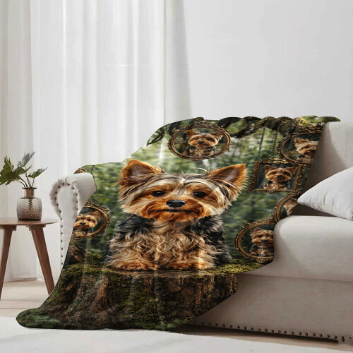 Yorkshire Terrier flanneltæppe 150x200cm 1