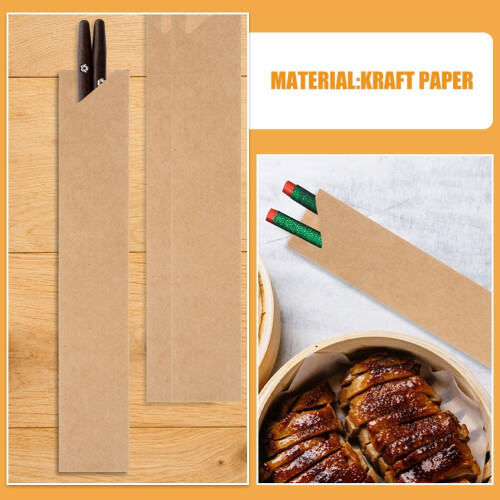 Disposable Chopstick Bags Light Brown Camping 50Pack 2
