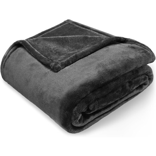 Fleece Throw Blanket Grey 50x60 Inches 1