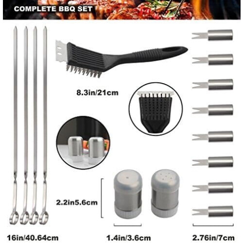 Kestävä BBQ-grillityökalusarja kotelolla, 20 kpl 2