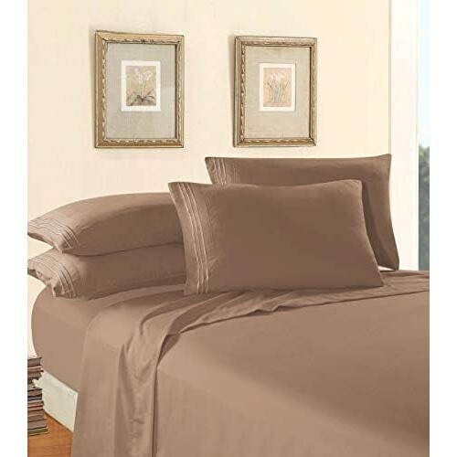 Ensemble de draps complets en microfibre, 4 pièces, poches profondes 2