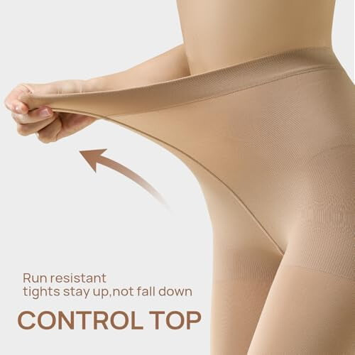 Meia-calça opaca com controle na cintura e resistente a rasgos. 1