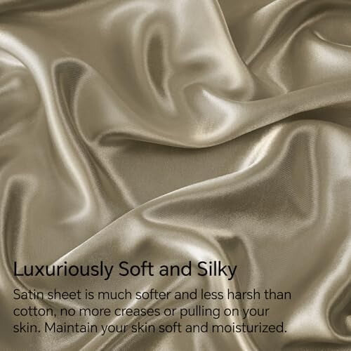 Satin Queen Sheets Set 4pcs – Luxe Taupe, Deep Pocket 2