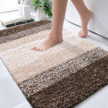 30x20 Badeværelsesmåtte – Ekstra blød absorberende mikrofiber, gummibagside, hurtigttørrende og maskinvaskbar, lysebrun