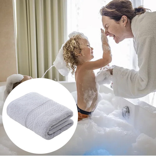 Machine Washable Oversized Bath Sheets, Sensitive Skin Friendly Quick-Drying 100% Combed Cotton Towels (Light Gray) 1