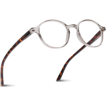 Runde Lesebrille für Damen und Herren, rot, +2,00