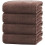 Microfiber Bath Towel Set Wood Brown 4-Piece 1