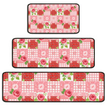 Floral Kitchen Rug Set of 3 – Non-Slip, Washable,