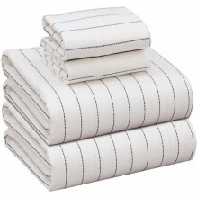 Draps en flanelle, format double – 100 % coton doublement brossé, poches profondes de 40 cm, ensemble de 4 pièces, chauds et confortables en