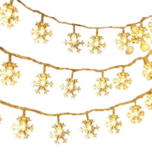 Guirlande lumineuse LED flocon de neige, 300 cm, à piles