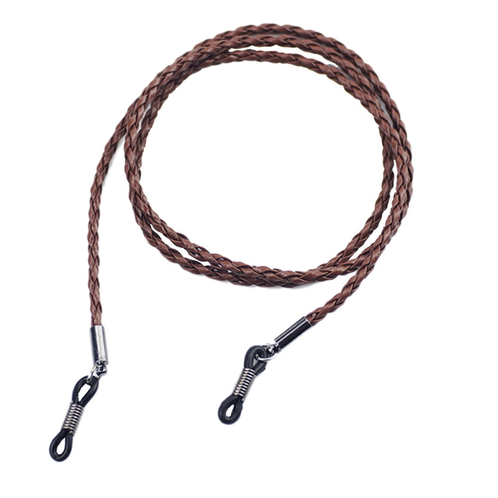 Brown Eyeglasses Holder Strap Cord Leather Eyeglasses String Holder Chain Necklace Glasses Cord Lanyard Eyeglass Retainer For Men Women Kids(Brown)