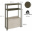 Slim Side Table with Fabric Basket Forest Green Camel Brown 2