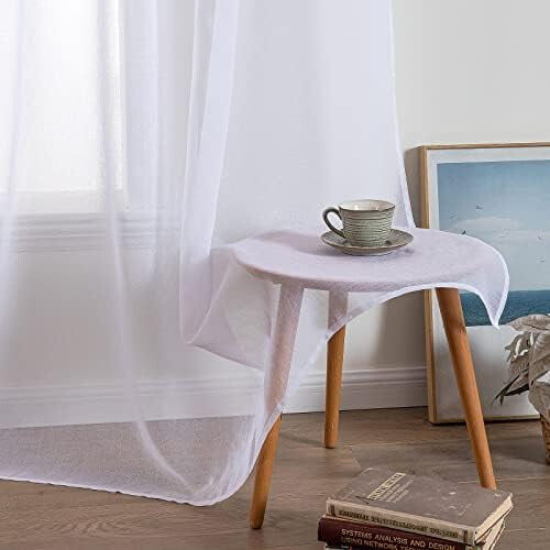 2-Pack White Semi-Sheer Grommet Curtains 54x63 in 2