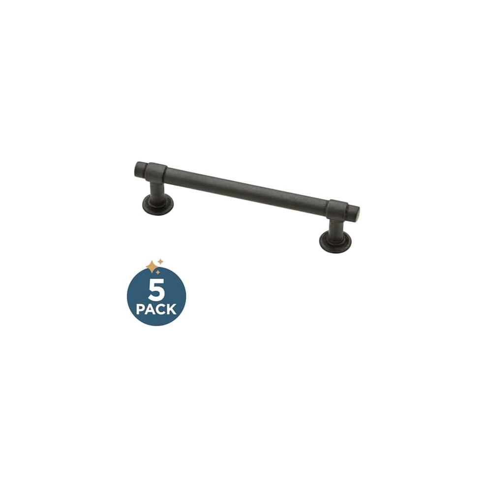Francisco (5-Pack) Cabinet Handles 4" Hole Center Pulls | Soft Iron Hardware For Kitchen Drawers, Dressers, Furniture P29617k-Si-B1 9479868178953