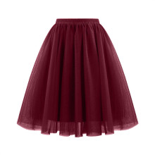 Gonne da donna, a vita alta elasticizzata, a trapezio, a strati, in rete, fluide, sopra il ginocchio, gonne da festa