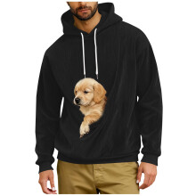 Heren casual hoodie in effen kleur met zakken