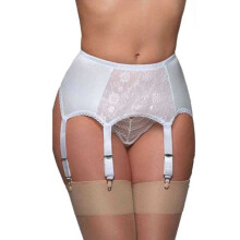 Hoge taille jarretelgordel van mesh met 6 bandjes