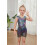 Turnanzug für Mädchen mit Shorts, Schmetterlingsmuster, 5