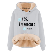 Sudadera con capucha Warmy para mujer YES I'm Cold ME247Print Jersey cómodo de invierno Top informal de manga larga Sudaderas divertidas