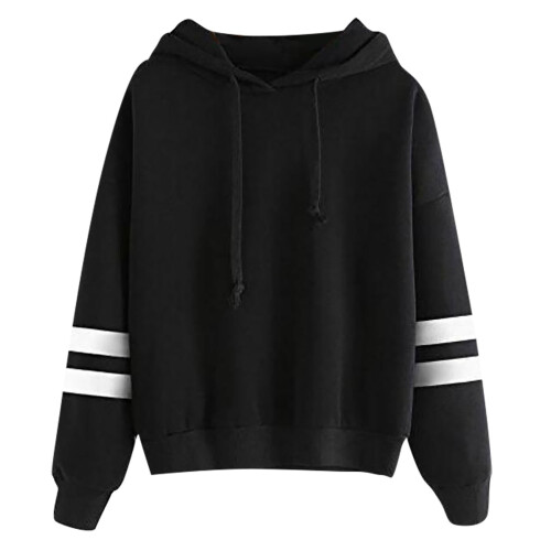 Damen-Kapuzenpullover, lässig, locker, langärmelig, einfarbig