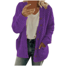 Oversize-Cardigan-Mantel für Damen, offen, Plus Size, Plüsch-Strickjacke, Herbst/Winter