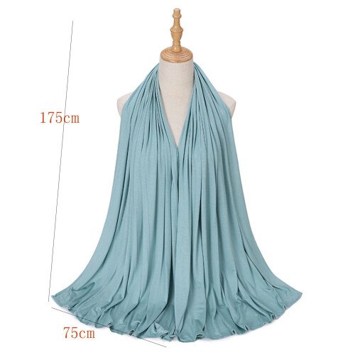 Lenço feminino muçulmano para a cabeça, cor sólida, longo, em algodão, da moda. 2