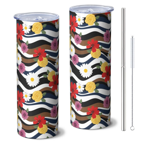 Gobelet isotherme fin de 590 ml avec couvercle et paille