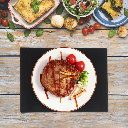 Heat Resistant Placemat Black 2Pcs 8.3X5.9In 2