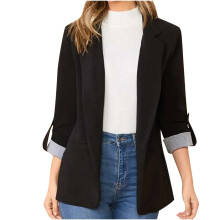 Damenblazer, lässige, einfarbige Langarm-Blazer, Cardigans, Anzugjacken, Langarm-Tops im Ausverkauf