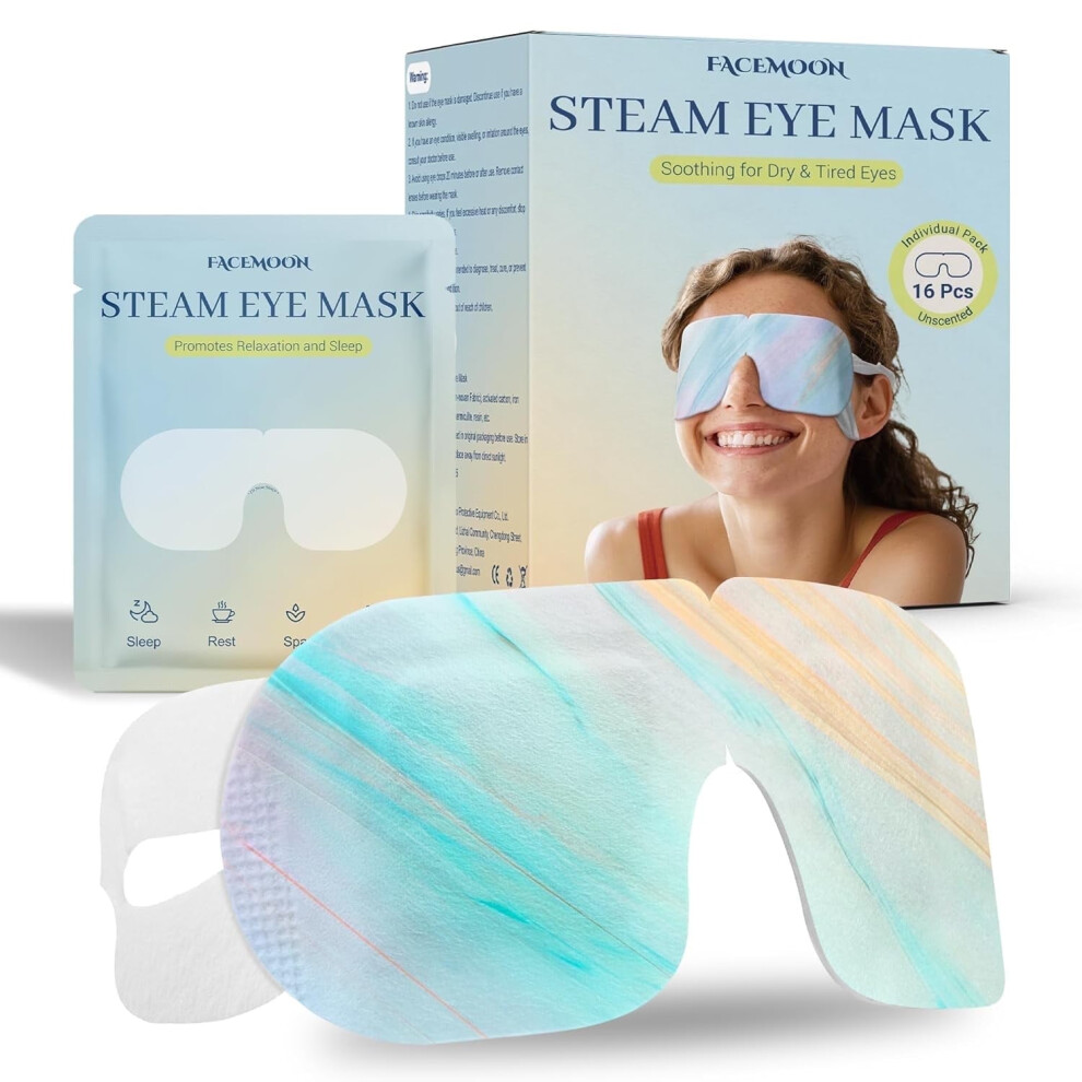 Dark 16 Count Steam Eye Mask Â For Dry Eyes, Circles & Puffiness | Comfort Relief Relaxation, Odorless