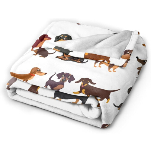 Κουβέρτα Dachshund 80"x60" – Υπερβολικά άνετη βελούδινη ριχτή κουβέρτα για σκύλους από 2