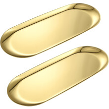 Paquete de 2 bandejas ovaladas de acero inoxidable dorado de 10x4 pulgadas.