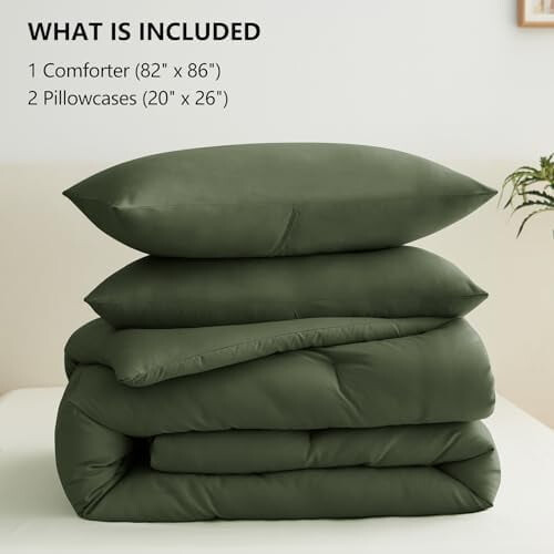 Donker olijfgroene dekbedset, queensize 2