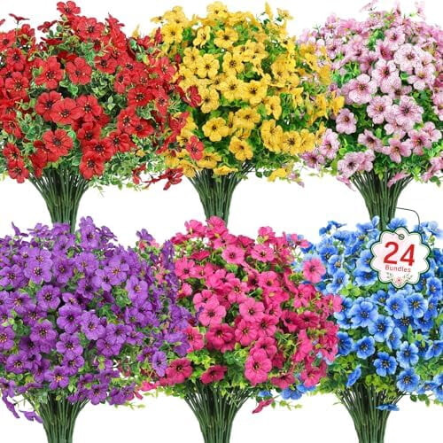 Kunstige blomster UV-resistente 24 bundter