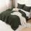 Olijfgroene dekbedset, queensize, 3-delig 4