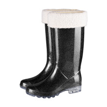Rain Boots Women Waterproof Non-Slip Casual Shoes Long Rain Boots Wide Calf For Gardening Outdoor Work And Everyday Wear Rain Boots Black