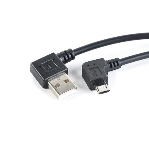 Cabo USB-A macho para micro USB macho de 90 graus para dados/carregamento para celular e tablet Android (27 cm) 1