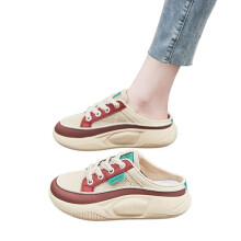 Tênis slip-on feminino de malha com plataforma para caminhada