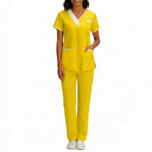 Completo da donna con scollo a V e tessuto elasticizzato in quattro direzioni, taglie dalla S alla 3XL.