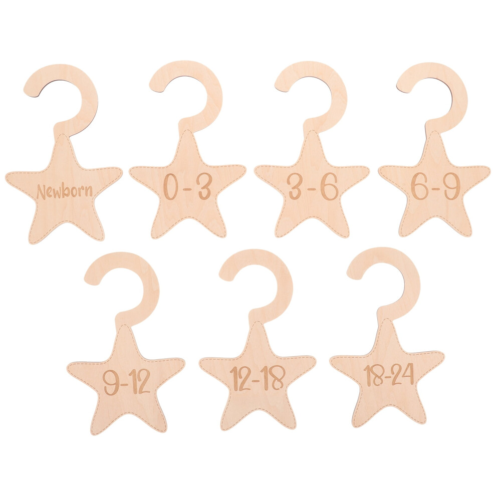 FRCOLOR 7 Pcs Hangers Wooden Baby Wardrobe Dividers Newborn