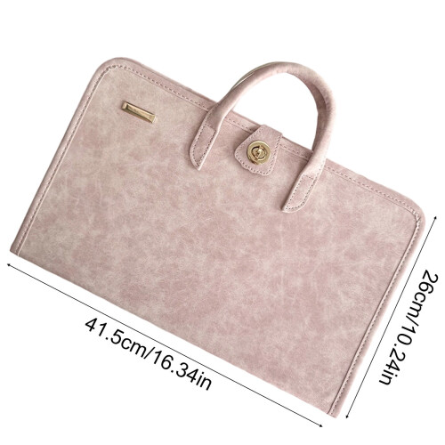 Laptoptasche aus PU-Leder, 15,6"–16", Rosa 2